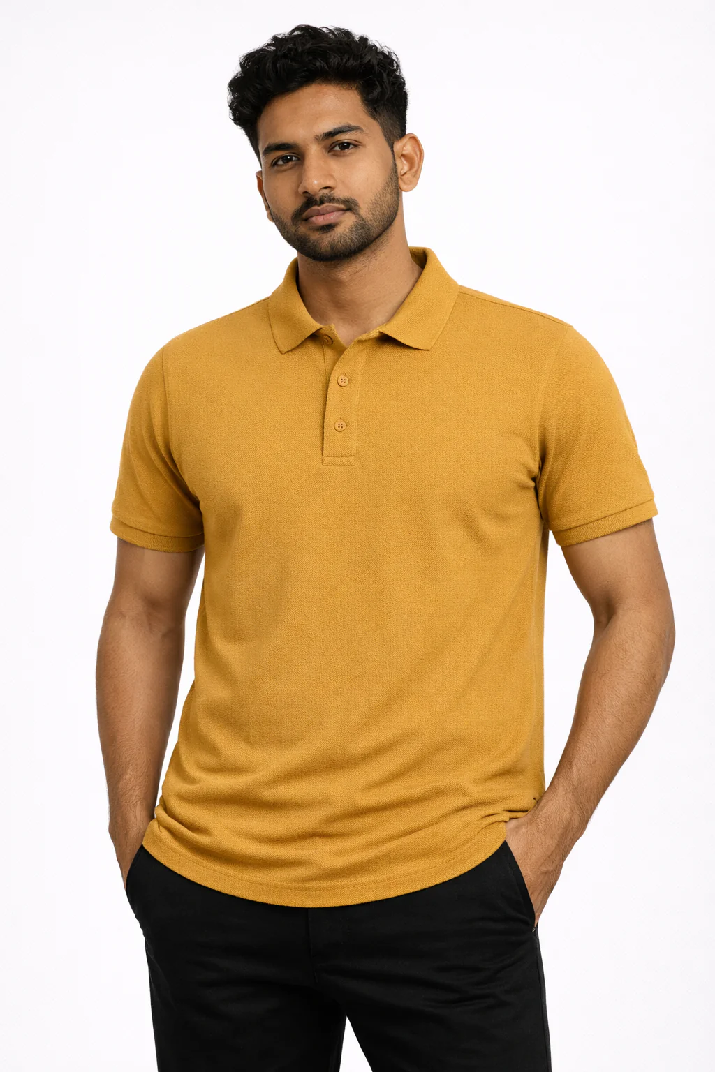 Men's Polo - Mustard Yellow - Image 2