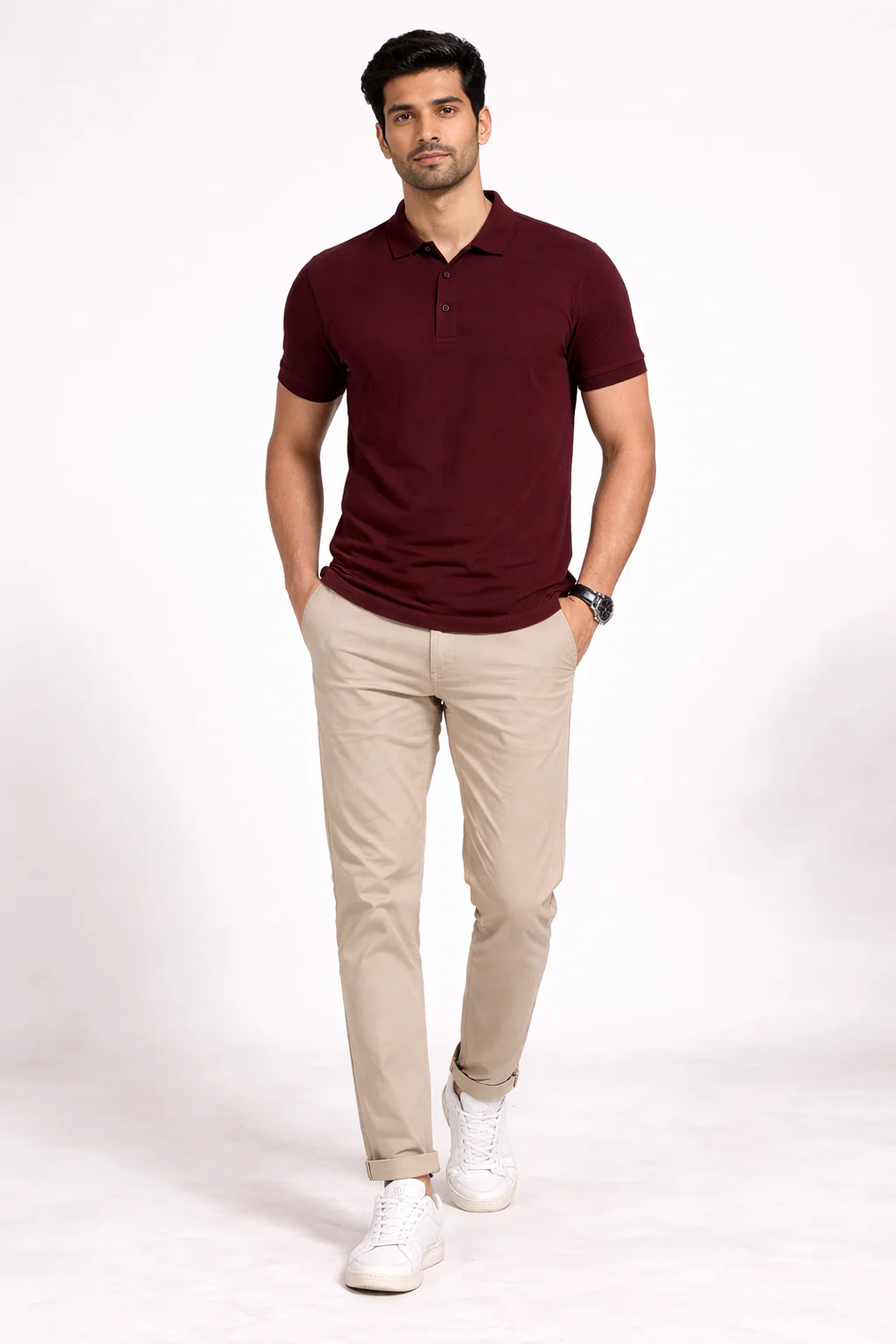 Men's Polo - Maroon - Image 3