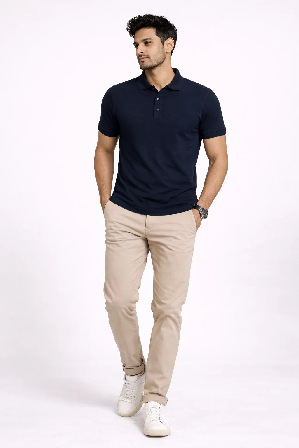 Men's Polo - Navy Blue - Image 3