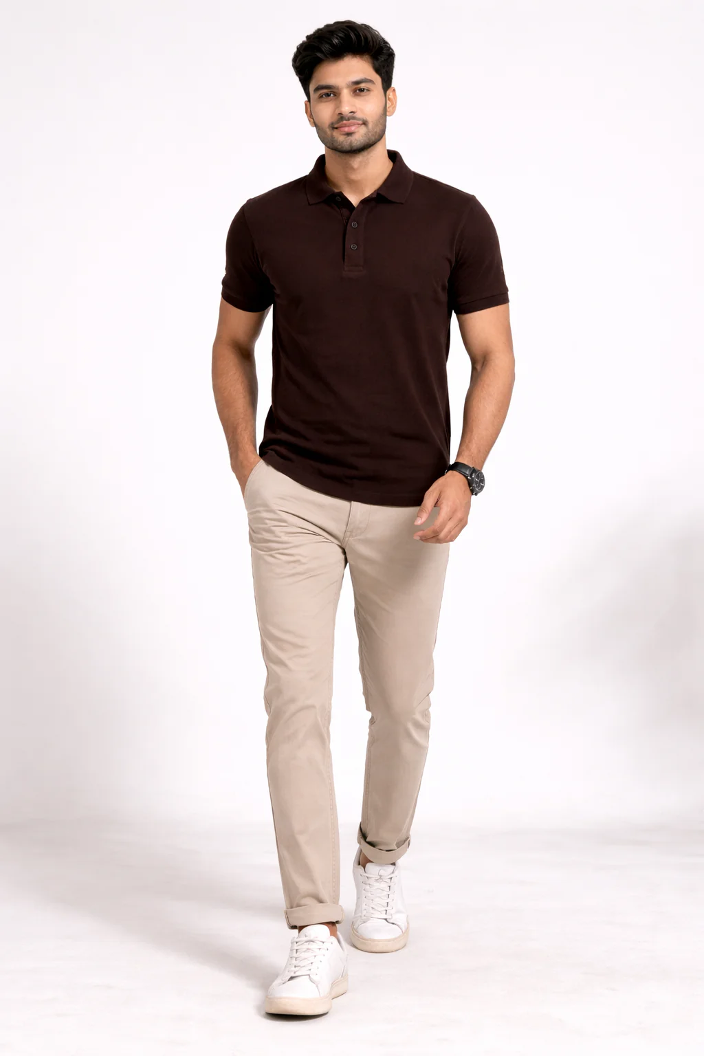 Men's Polo - Coffee Brown - Image 3