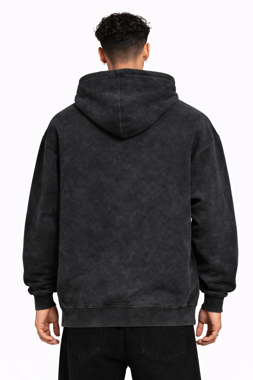 RC | Acid Wash Hooded Sweatshirt | Black - Image 3