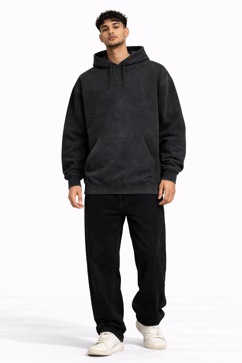 RC | Acid Wash Hooded Sweatshirt | Black - Image 4