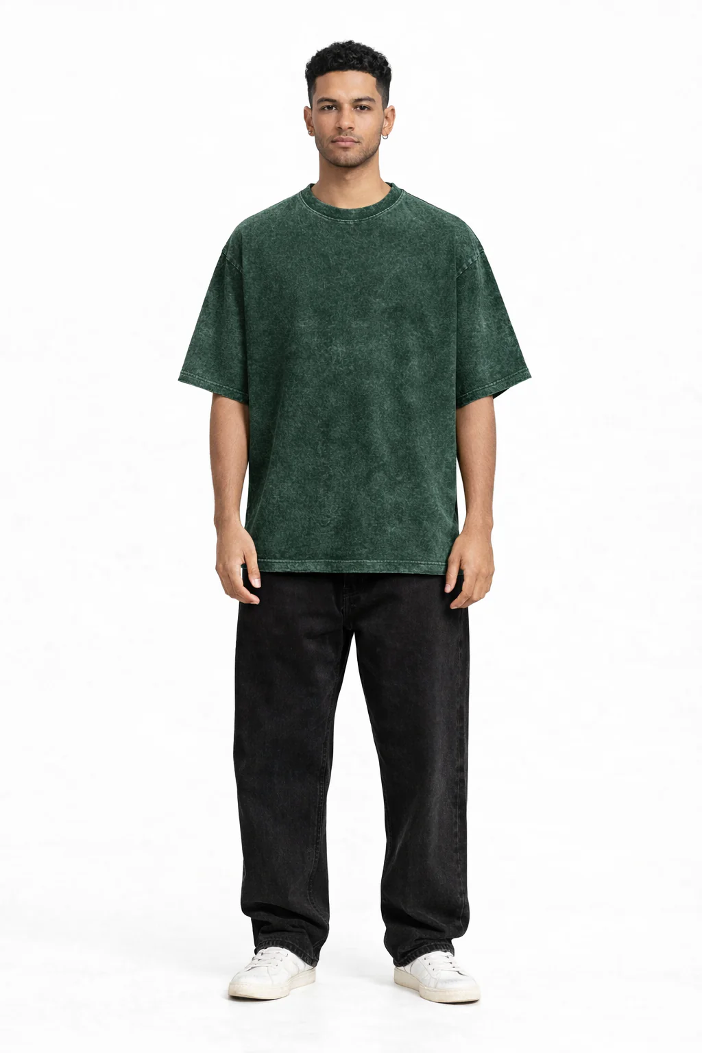 RC | Acid Wash Oversized Classic T-Shirt | Bottle Green - Image 3