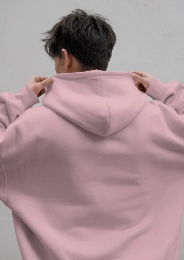 RC | Heavyweight Oversized Hooded Sweatshirt | Light Baby Pink - Image 3