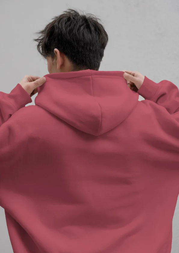 RC | Heavyweight Oversized Hooded Sweatshirt | Maroon - Image 3