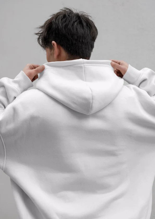 RC | Heavyweight Oversized Hooded Sweatshirt | White - Image 3